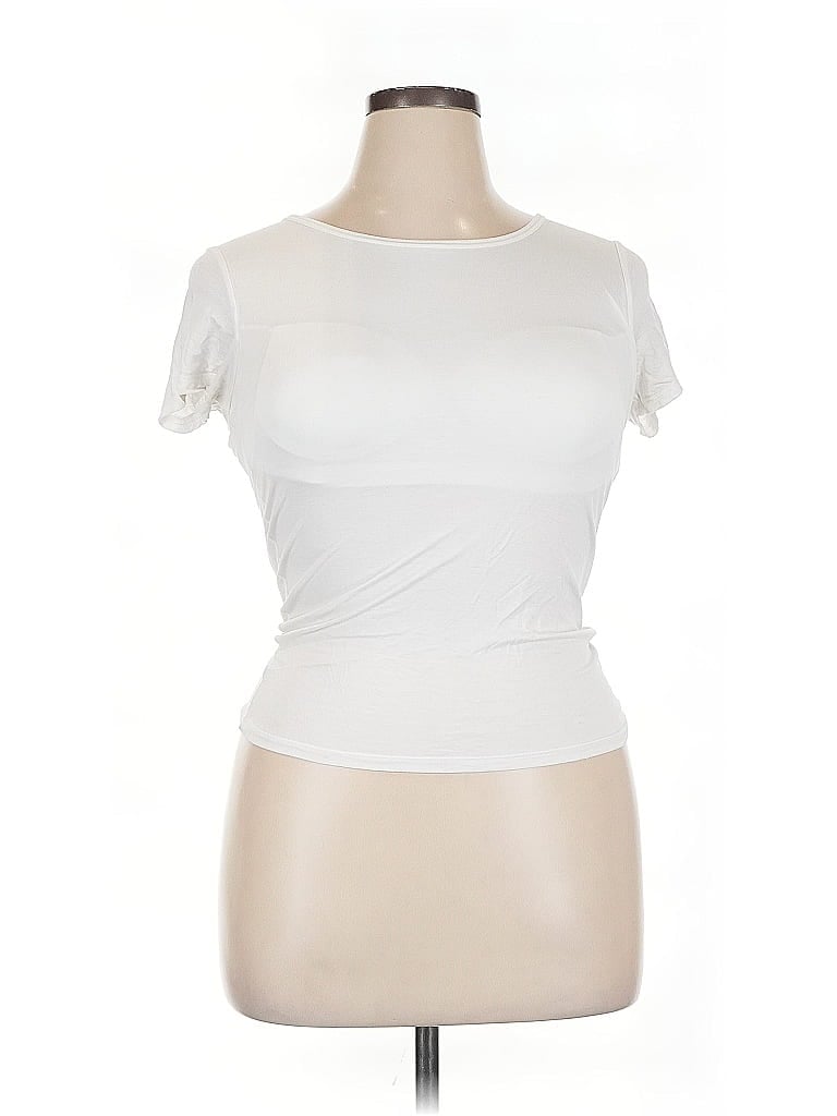 Pre-owned Unbranded Short Sleeve T-shirt In White