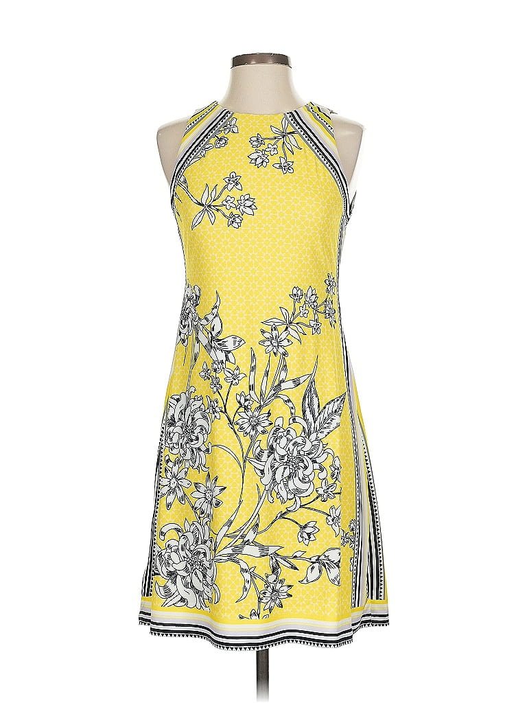 Jade Lurex Jacquard Tiered Dress Yellow - Hale Bob