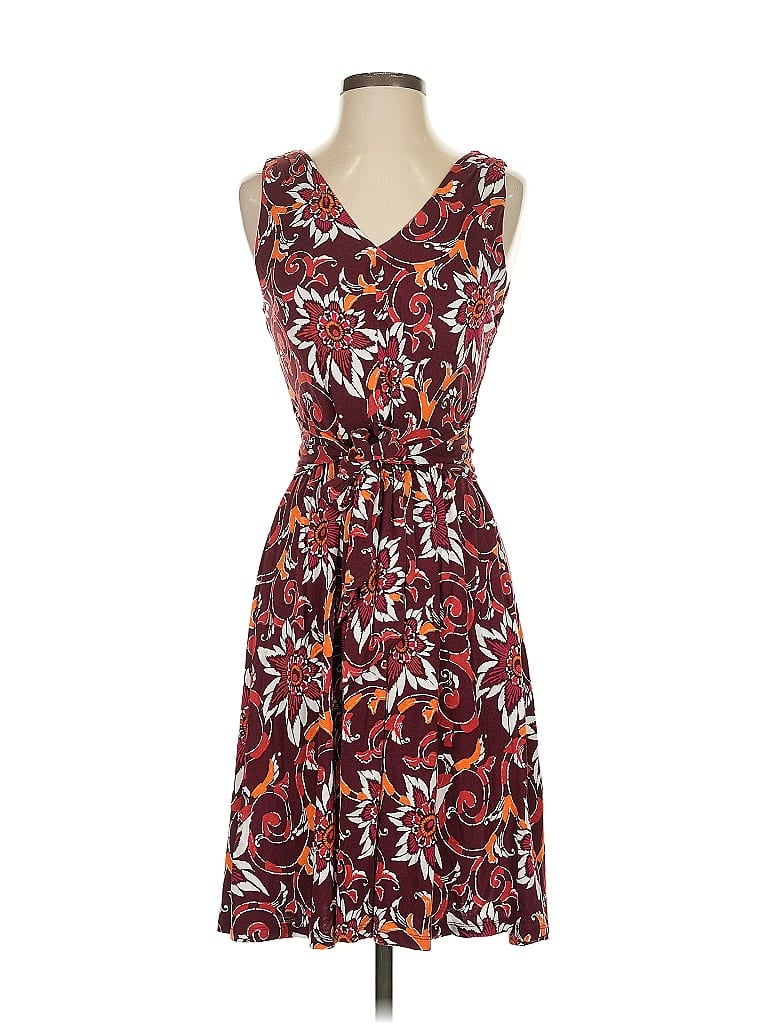 Pre-owned Ann Taylor Loft Outlet Casual Dress In Burgundy