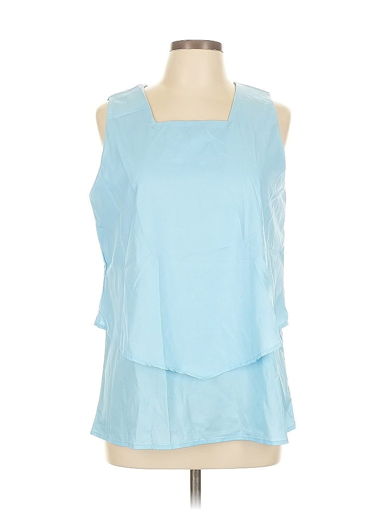 Pre-owned Unbranded Sleeveless Blouse In Blue