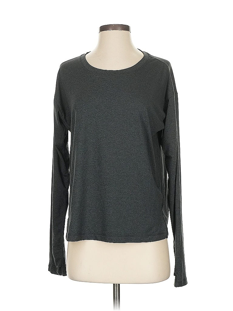 Pre-owned Athleta Long Sleeve T-shirt In Gray