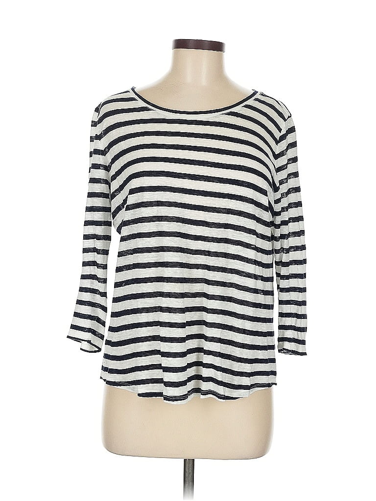 Pre-owned Ann Taylor Loft 3/4 Sleeve T-shirt In Silver