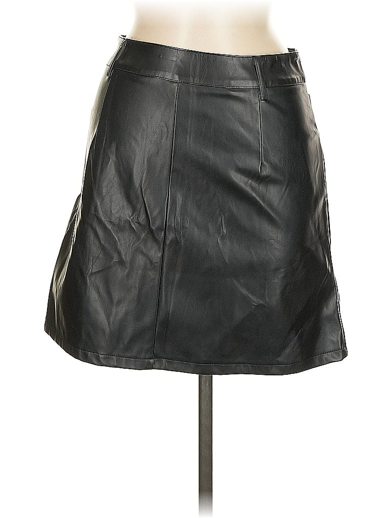 Pre-owned Unbranded Faux Leather Skirt In Black