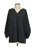 Lands' End 100% Polyester Black 3/4 Sleeve Blouse Size 24 waist - photo 1