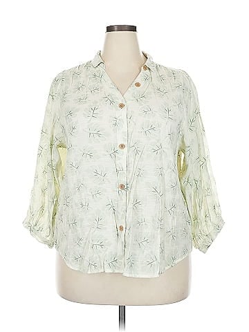 LC Lauren Conrad 3/4 Sleeve Button-Down Shirt (view 1)