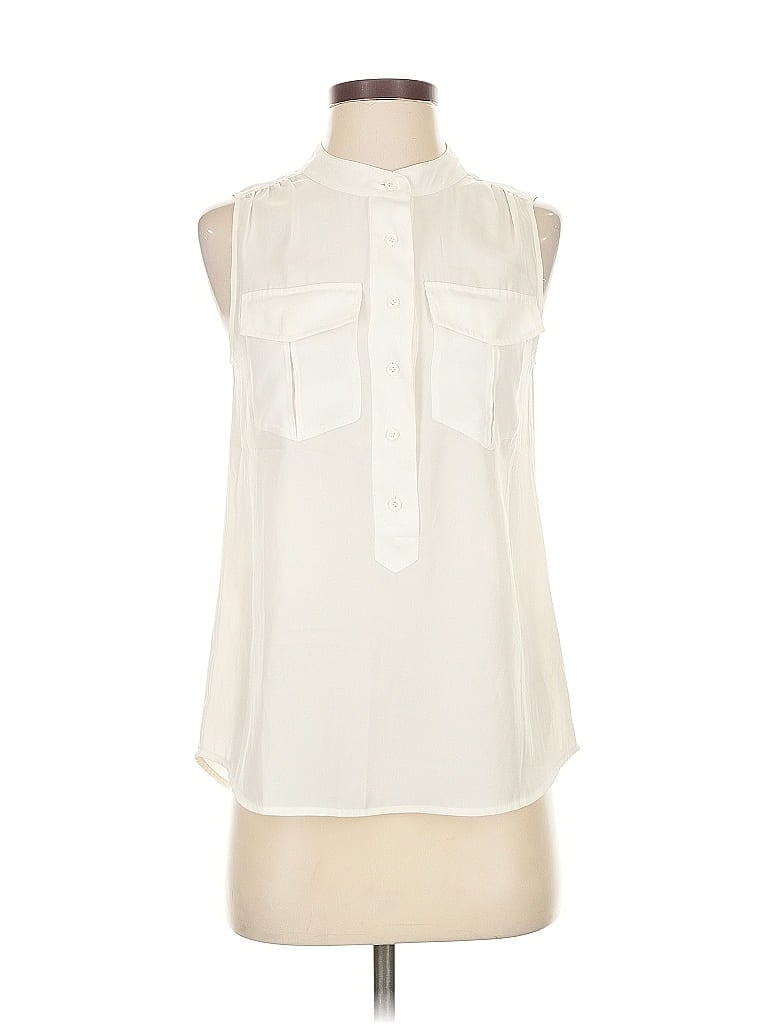 Pre-owned J.crew Factory Store Sleeveless Blouse In White