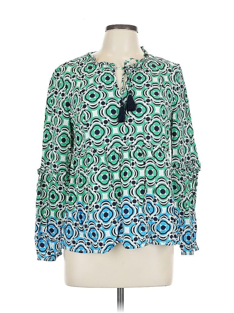 Pre-owned Crown & Ivy Long Sleeve Blouse In Green