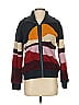 Faherty 100% Recycled Polyester Color Block Burgundy Faux Fur Jacket Size S