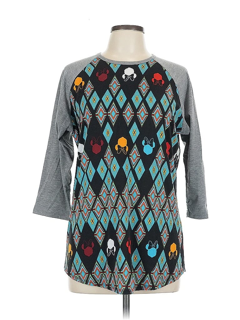 Pre-owned Lularoe 3/4 Sleeve T-shirt In Gray