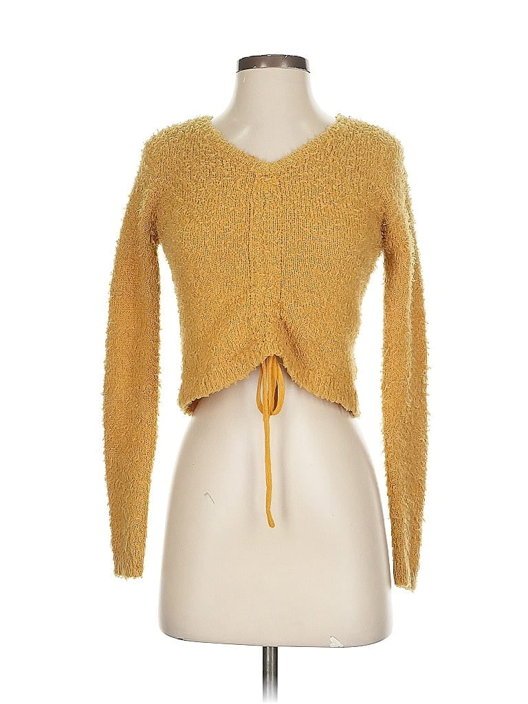 Pre-owned Made With Love Cardigan Sweater In Yellow