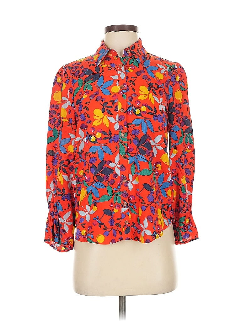 Pre-owned Maeve By Anthropologie 3/4 Sleeve Blouse In Red
