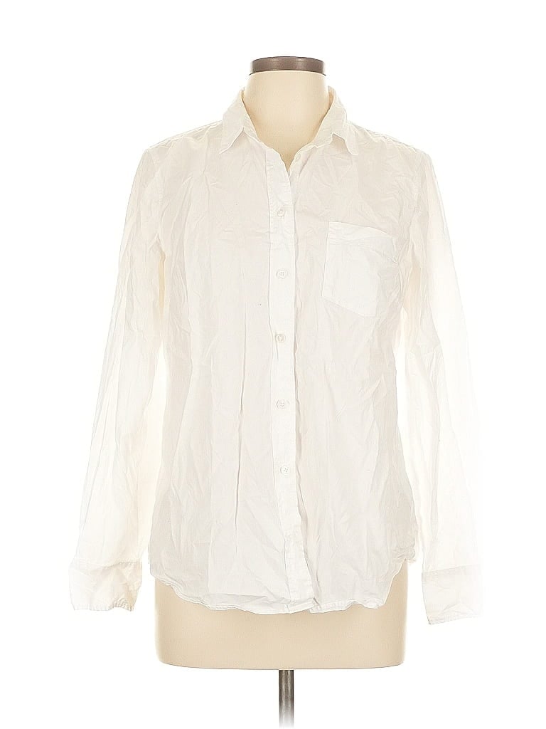 Pre-owned J.crew Factory Store Long Sleeve Button Down Shirt In White