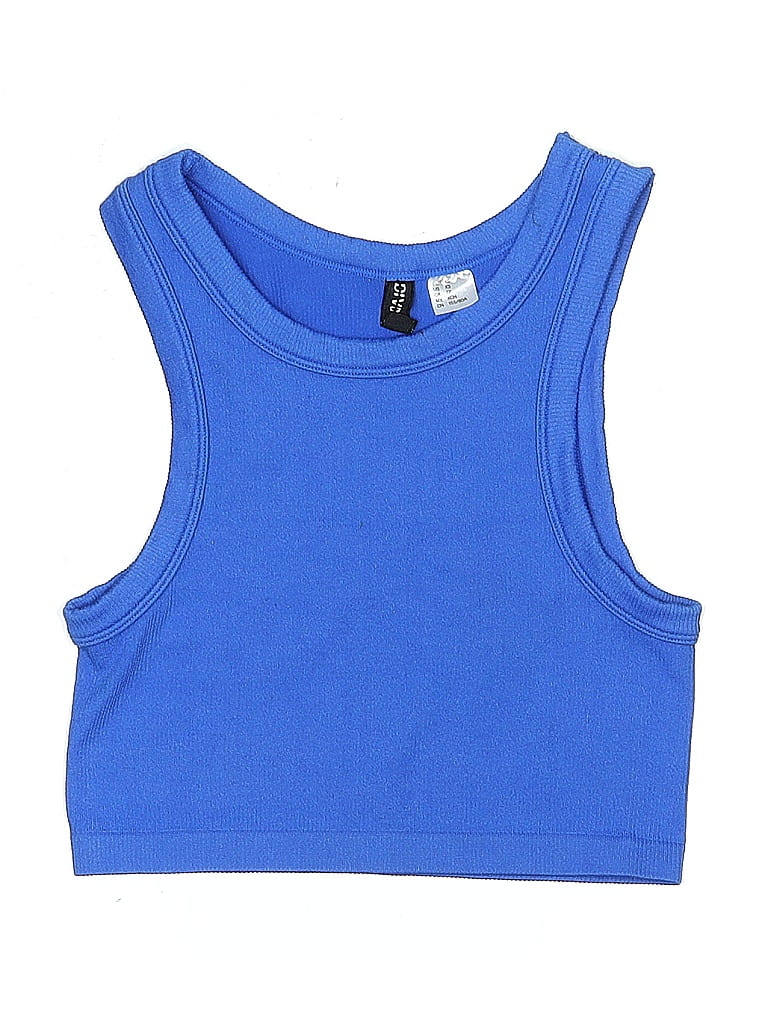 Pre-owned Divided By H&m Kids' Sleeveless Top Blue Crew Neck Tops
