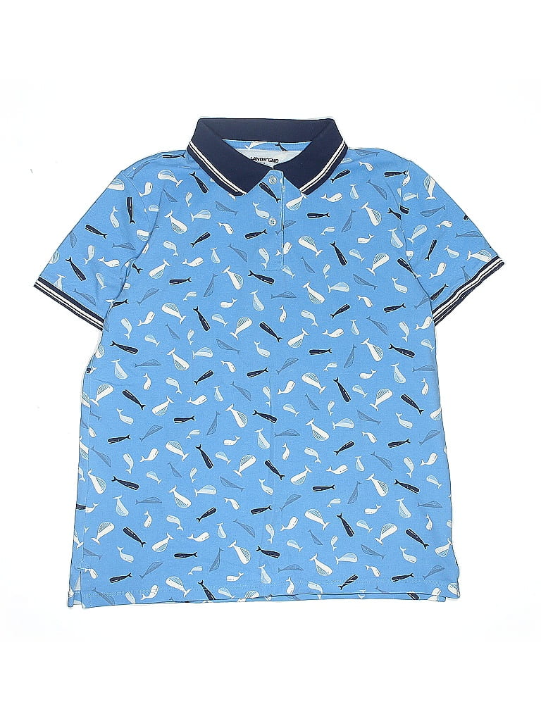 Click to view more detailed imagery on our partner's website Pre-owned Lands' End Kids' Short Sleeve Button Down Shirt In Blue