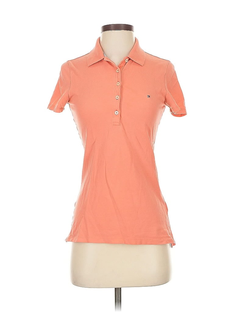 Pre-owned Tommy Hilfiger Short Sleeve Polo Shirt In Orange