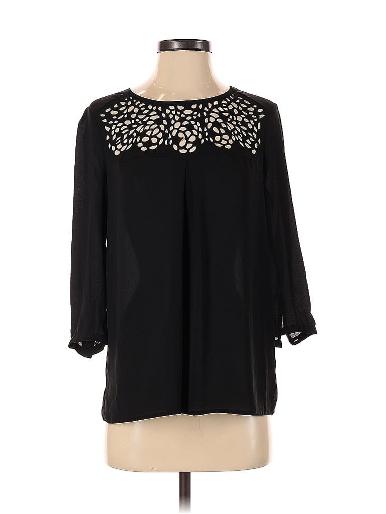 Pre-owned Hd In Paris 3/4 Sleeve Blouse In Black