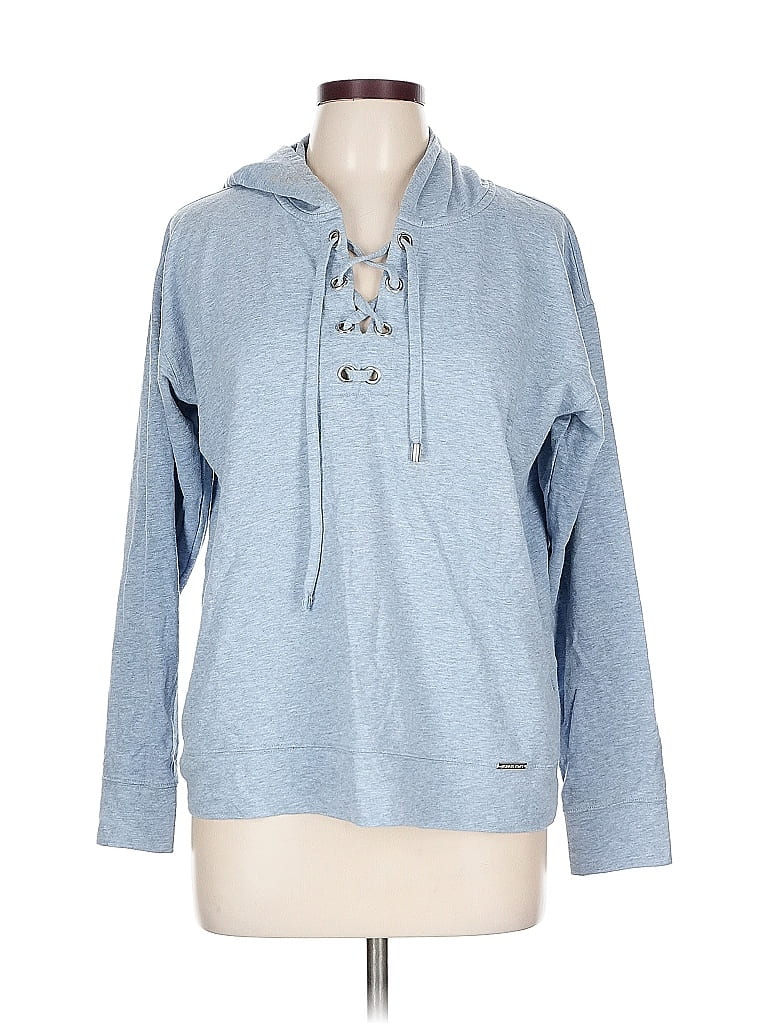 Pre-owned Michael Michael Kors Long Sleeve Top Blue Cowl Neck Tops