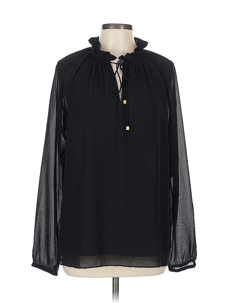 Pre-owned Michael Michael Kors Long Sleeve Blouse In Black