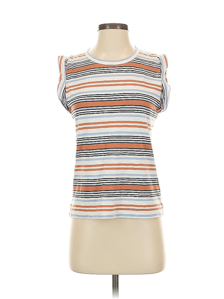 Veronica Beard Jeans 100% Pima Cotton Orange Sleeveless Top Size S