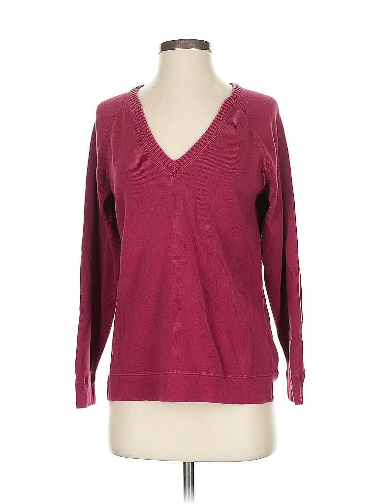 Pre-owned Eddie Bauer Pullover Sweater In Burgundy