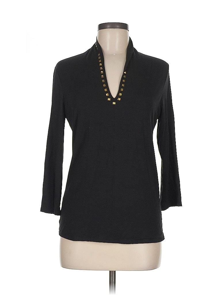 Pre-owned Grace Long Sleeve Polo Shirt In Black