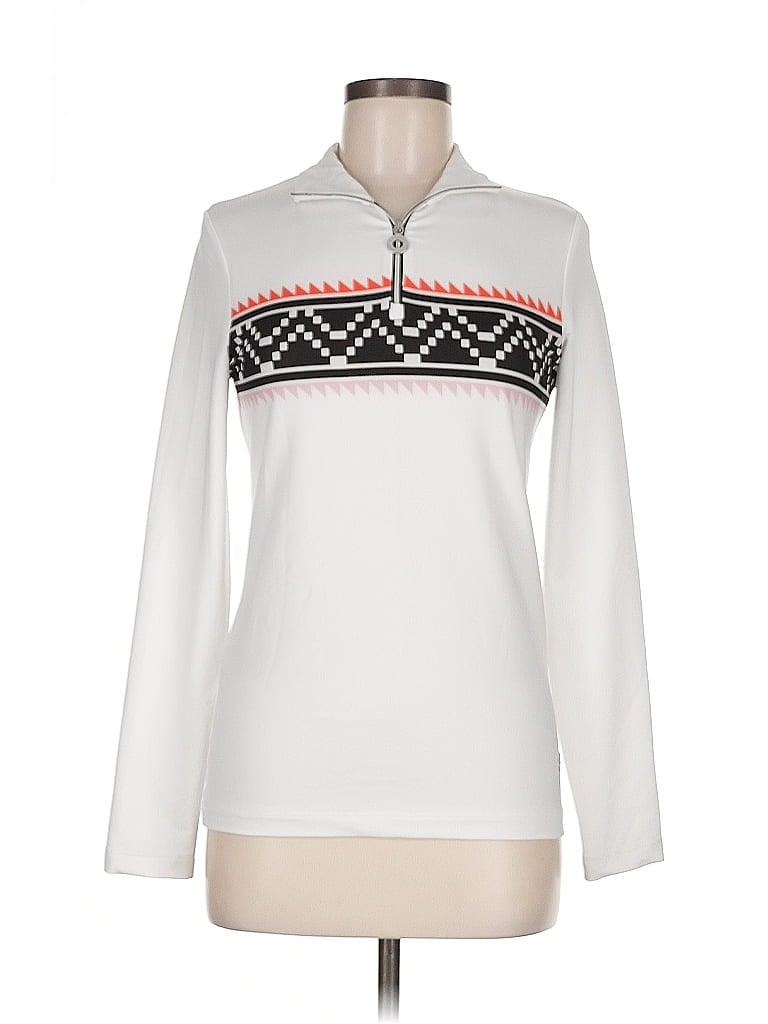 Pre-owned Golfino Long Sleeve Top White Turtleneck Tops