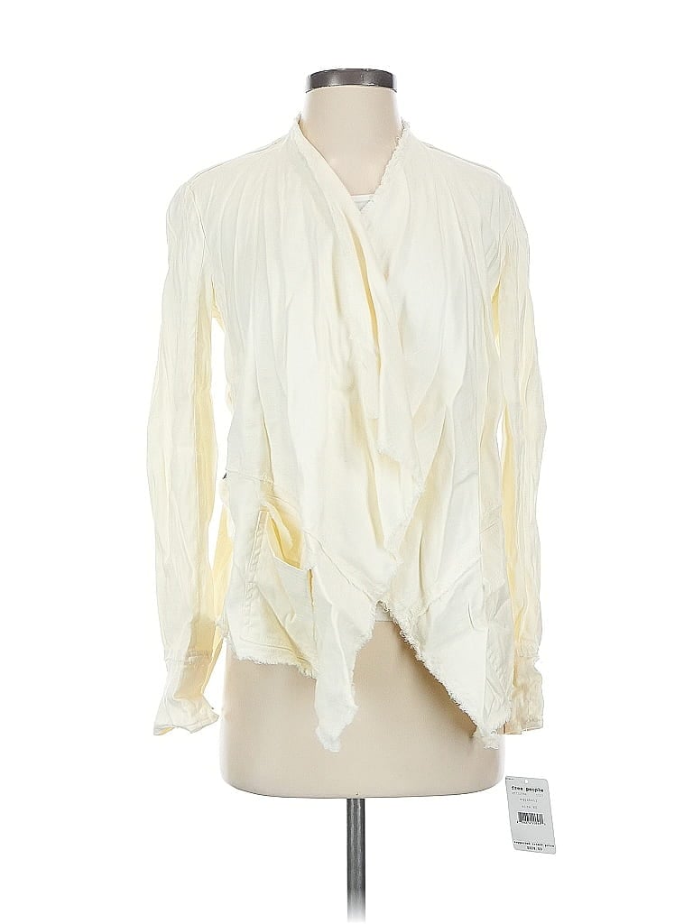 Pre-owned Free People Long Sleeve Blouse In White