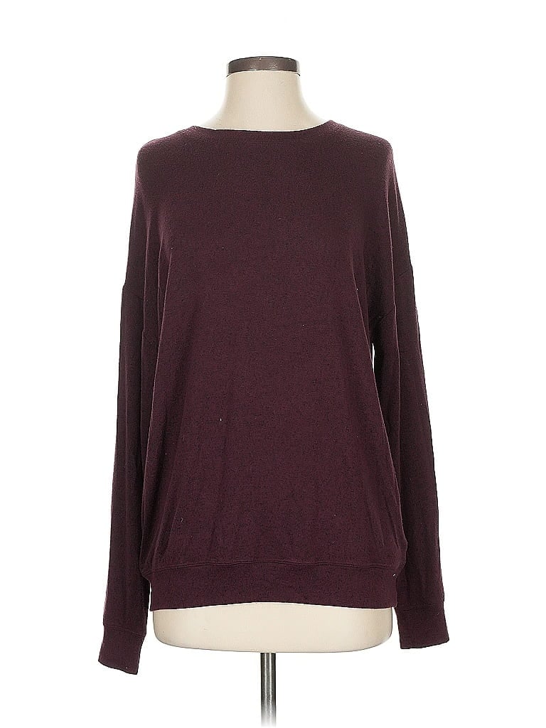 Pre-owned Athleta Long Sleeve T-shirt In Burgundy
