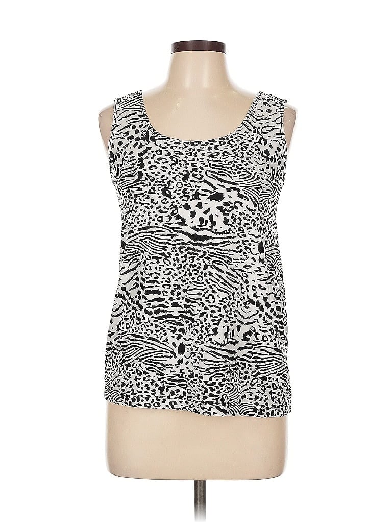 Pre-owned Chico's Tank Top Silver Strapless Neckline Tops