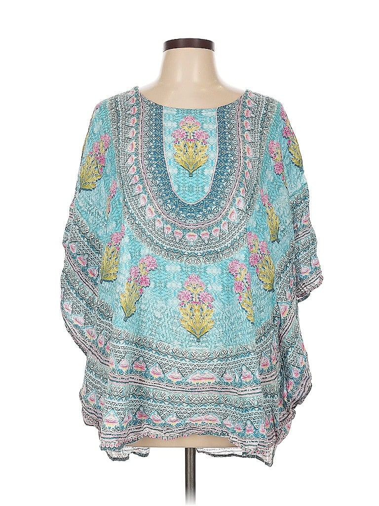 Click to view more detailed imagery on our partner's website Pre-owned Tolani 3/4 Sleeve Blouse In Blue