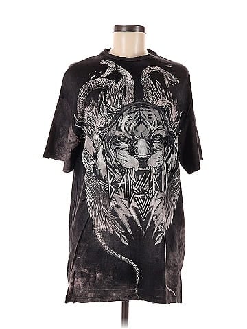 Balmain Distressed Printed Tunic T-Shirt (view 1)