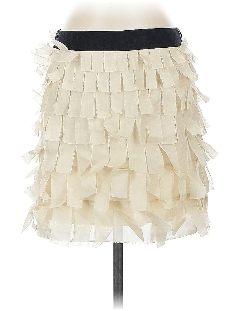 Pre-owned J.crew Factory Store Silk Skirt In White