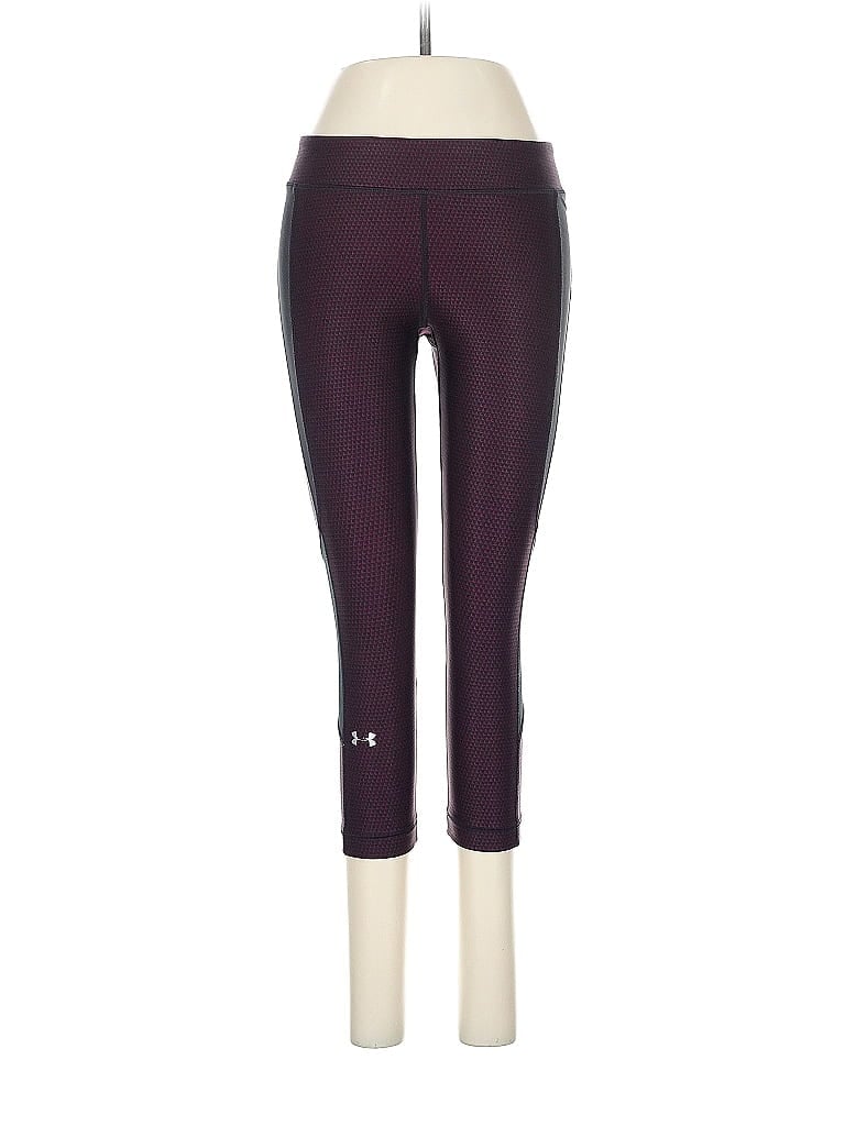 Pre-owned Under Armour Active Pants In Burgundy