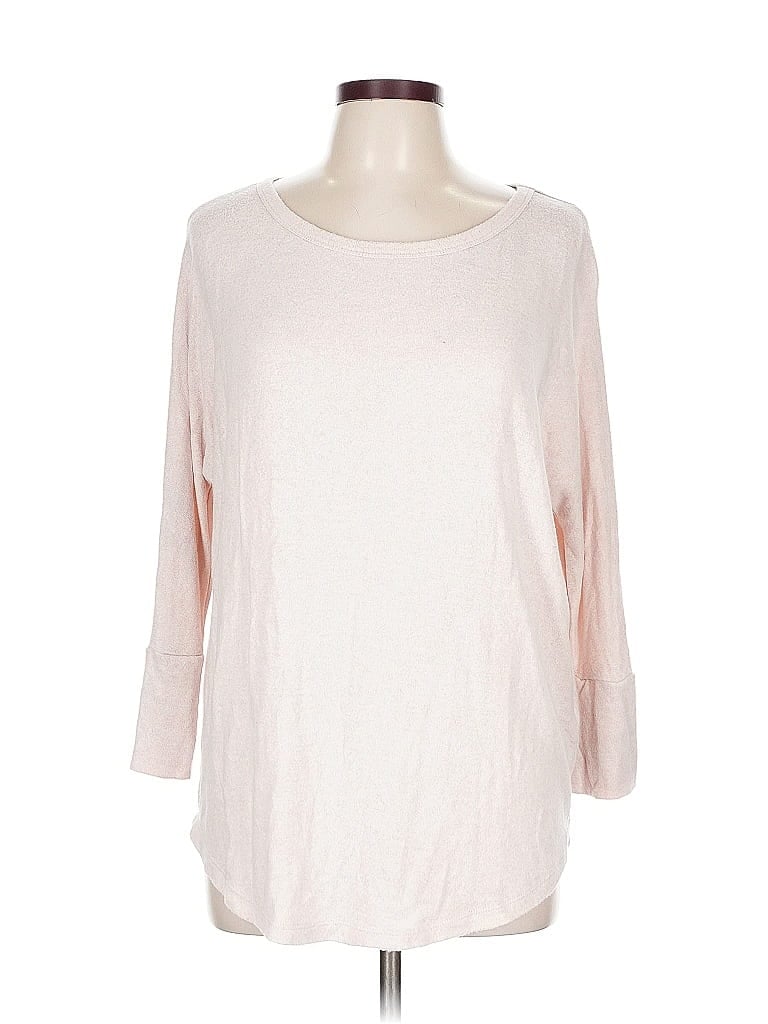 Pre-owned Market & Spruce 3/4 Sleeve Top Pink Boatneck Tops