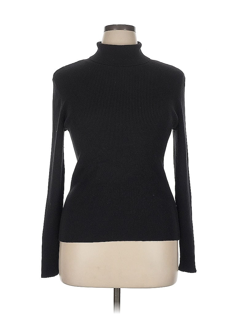 Pre-owned Nine West Turtleneck Sweater In Black
