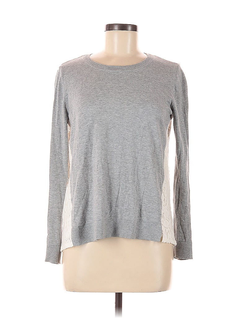 Pre-owned Ann Taylor Loft Outlet Pullover Sweater In Gray