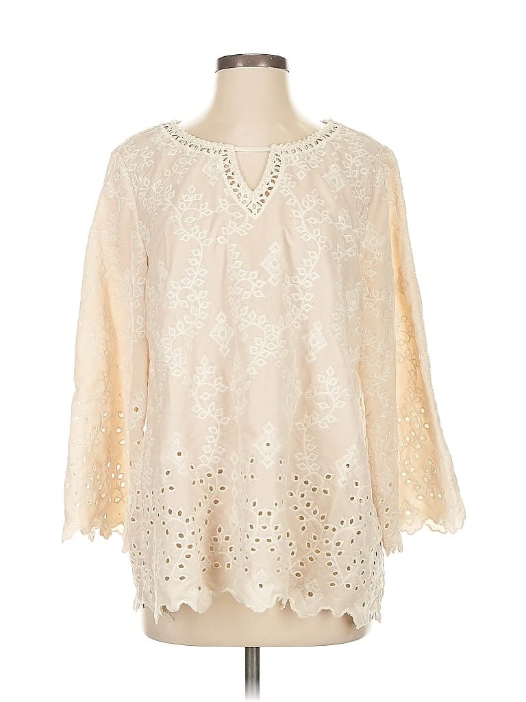 JOHN MARK Pre-owned 3/4 Sleeve Blouse In White