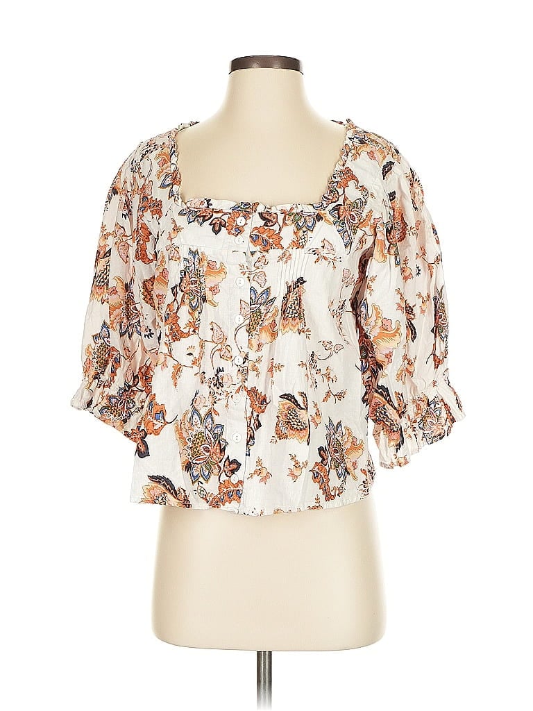 Pre-owned Rachel Rachel Roy 3/4 Sleeve Blouse In White