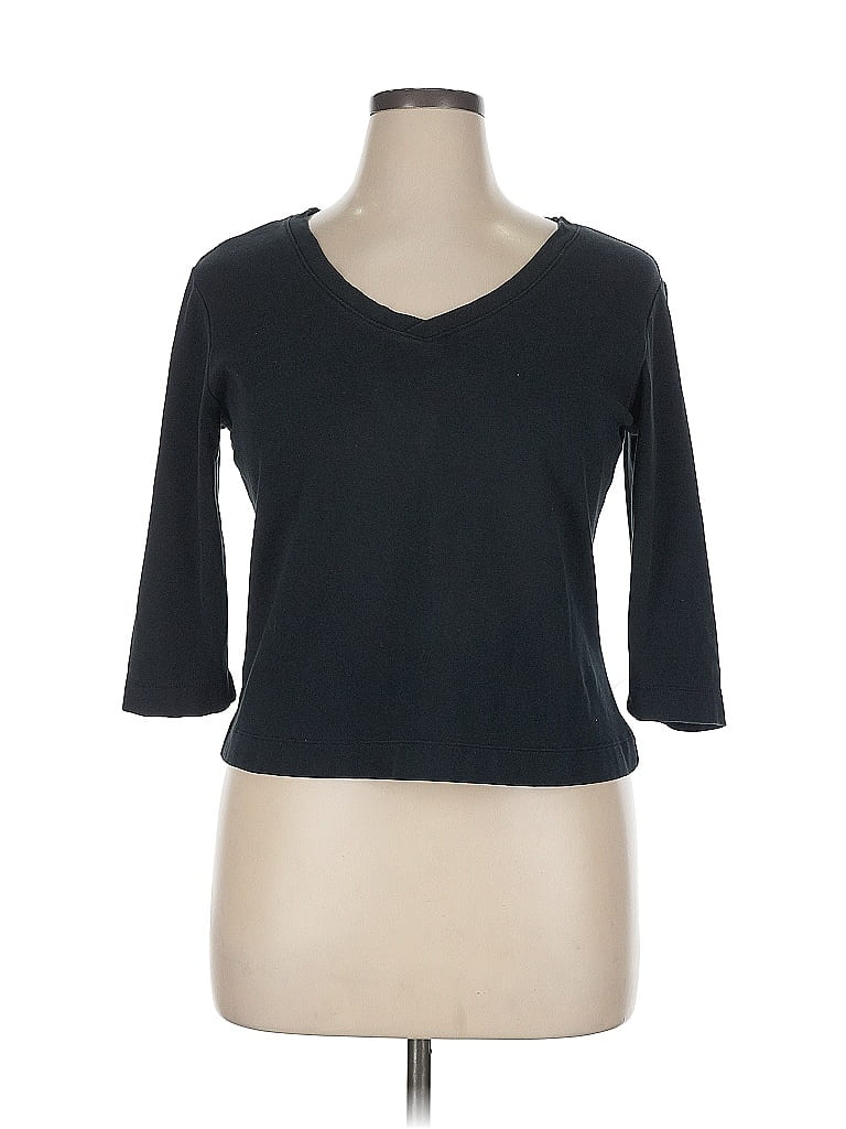 Pre-owned Mossimo 3/4 Sleeve T-shirt In Black