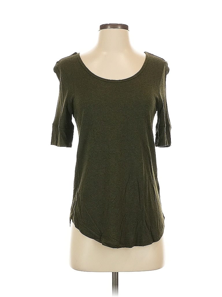 Pre-owned H&m 3/4 Sleeve T-shirt In Green