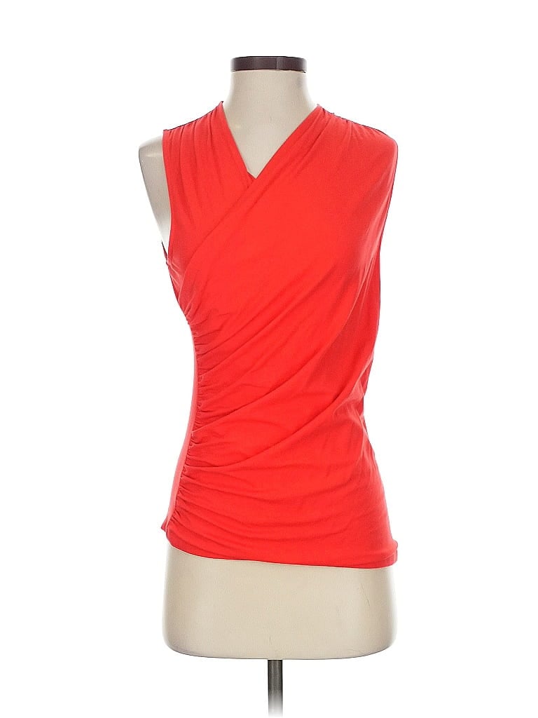 Pre-owned Theory Sleeveless Blouse In Red