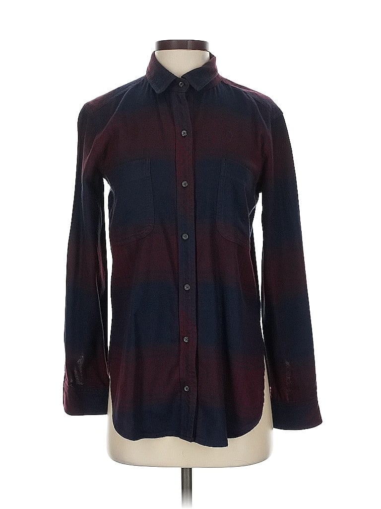 Click to view more detailed imagery on our partner's website Pre-owned Athleta Long Sleeve Button Down Shirt In Burgundy