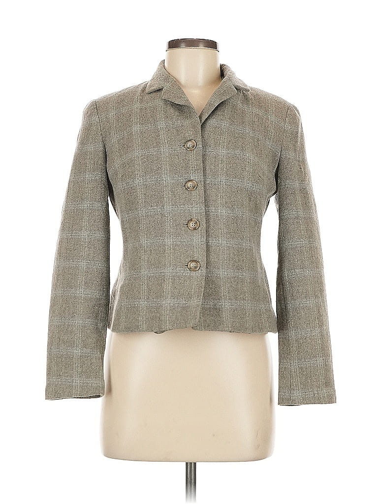 Pre-owned Talbots Wool Blazer Jacket In Gray