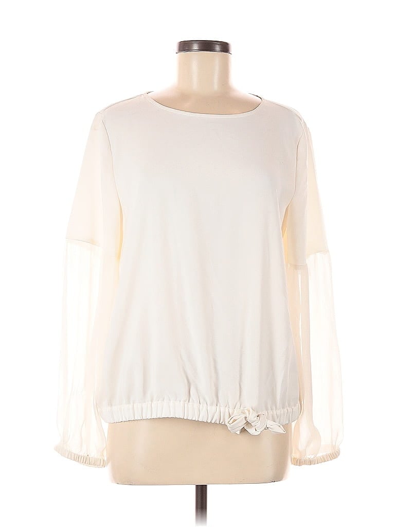 Pre-owned Remade Long Sleeve Blouse In White