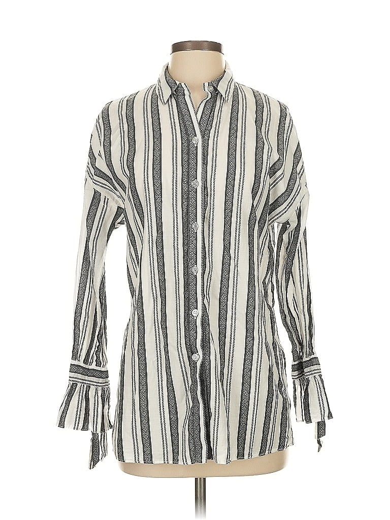 Click to view more detailed imagery on our partner's website Pre-owned Drew Long Sleeve Blouse In Gray