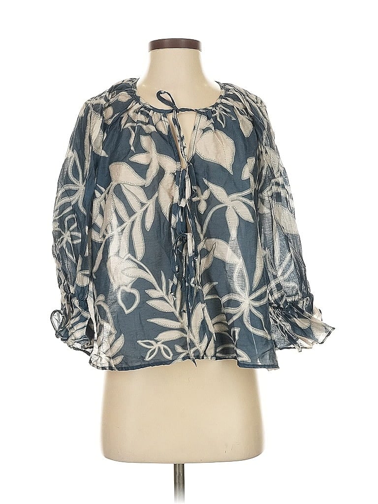 Click to view more detailed imagery on our partner's website Pre-owned Renee C 3/4 Sleeve Blouse In Blue