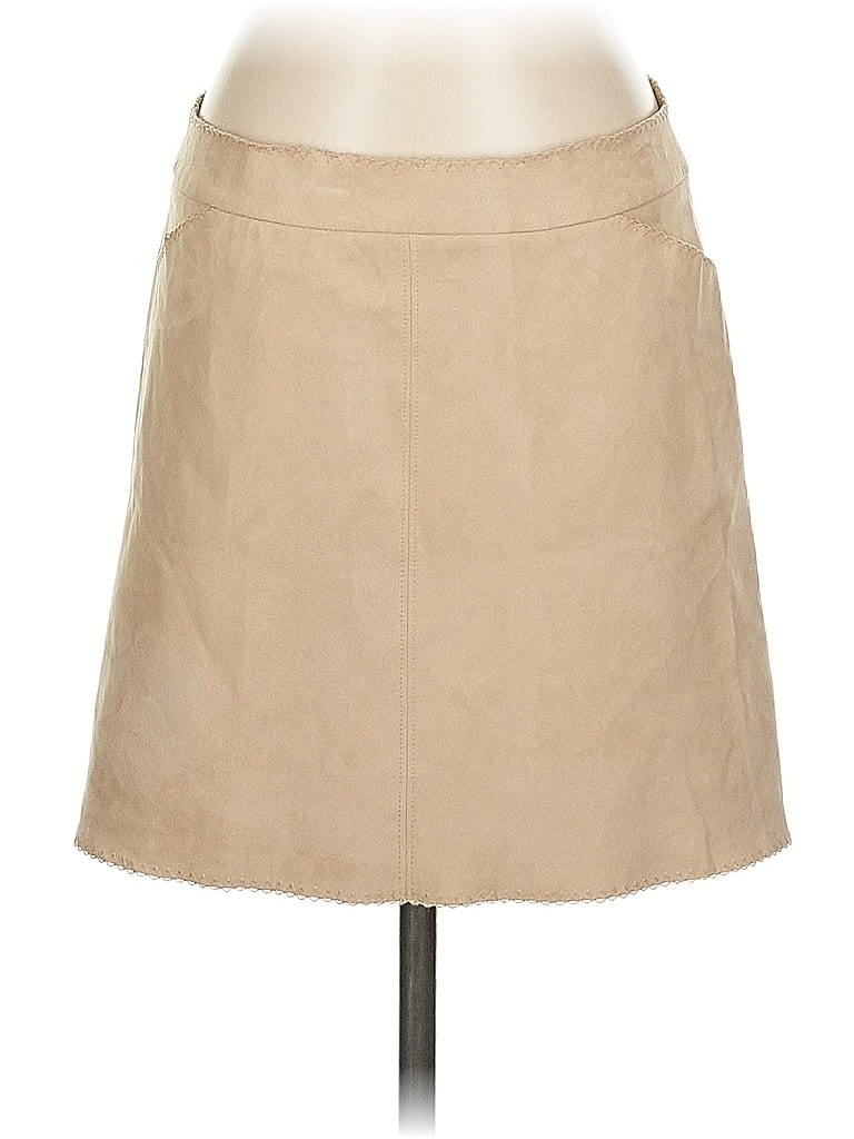Pre-owned Susana Monaco Faux Leather Skirt In Brown