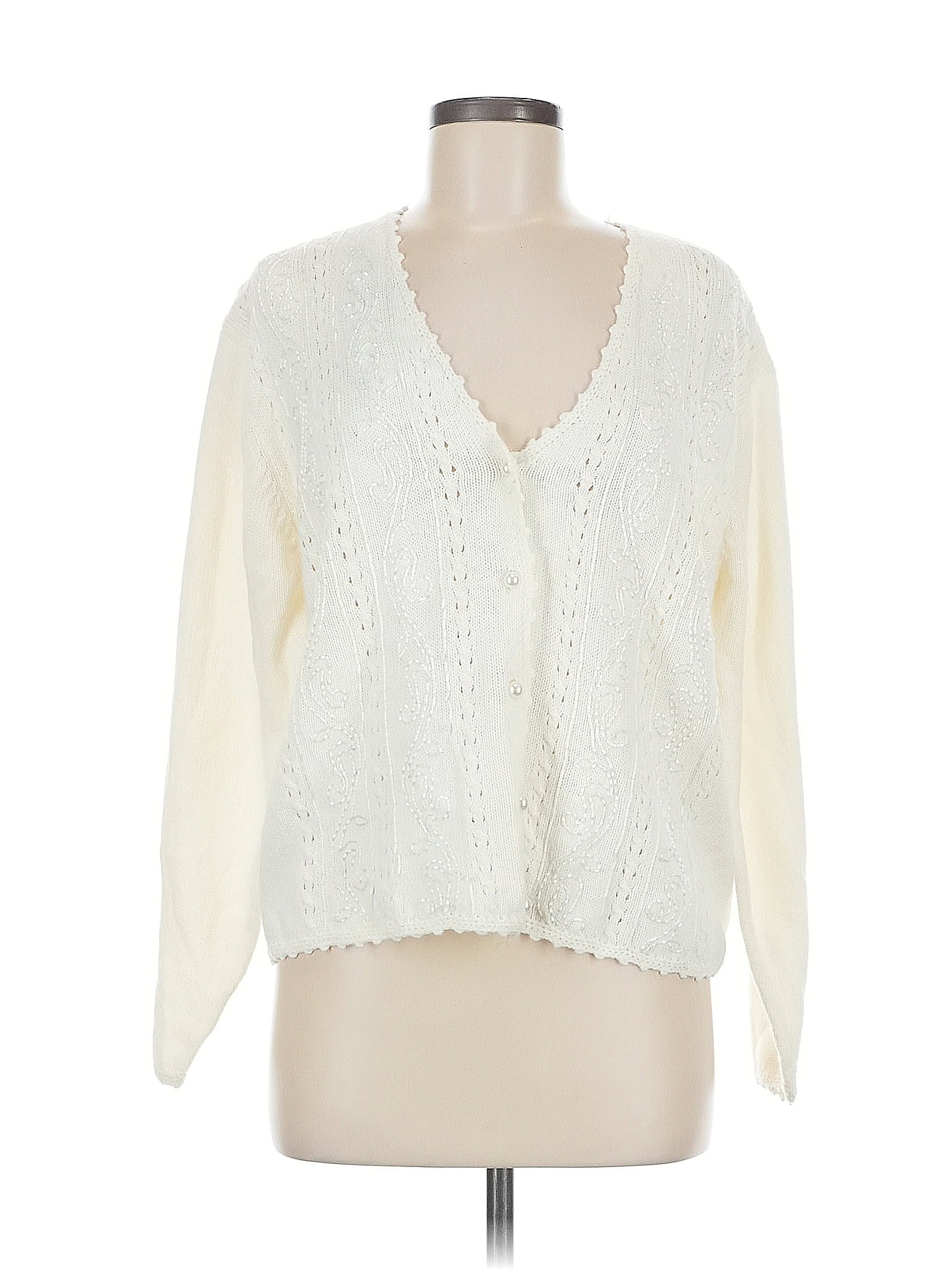 Koret Ivory Cardigan Size M (petite)