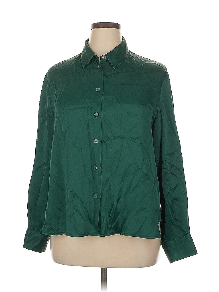 Click to view more detailed imagery on our partner's website Pre-owned Zara Long Sleeve Button Down Shirt In Green