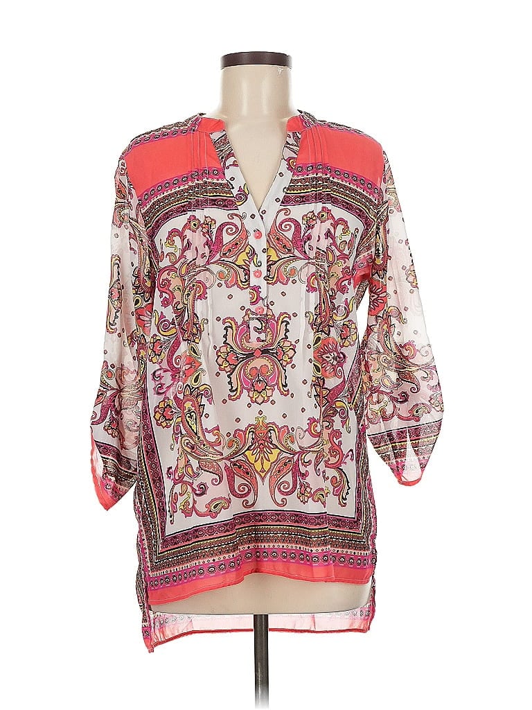 Click to view more detailed imagery on our partner's website Pre-owned Sunny Leigh 3/4 Sleeve Blouse In Pink